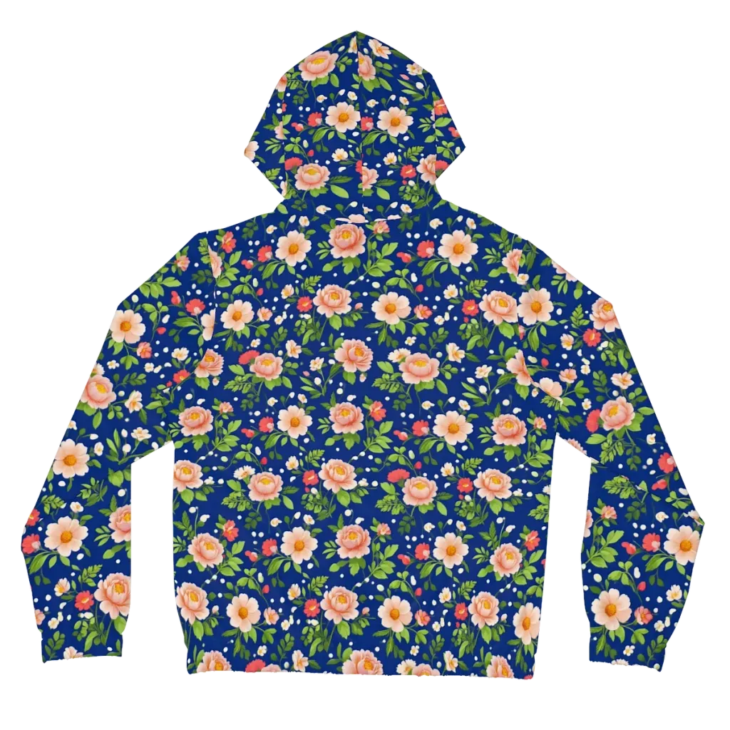 Midnight Peony on Women's Full-Zip Hoodie — Back