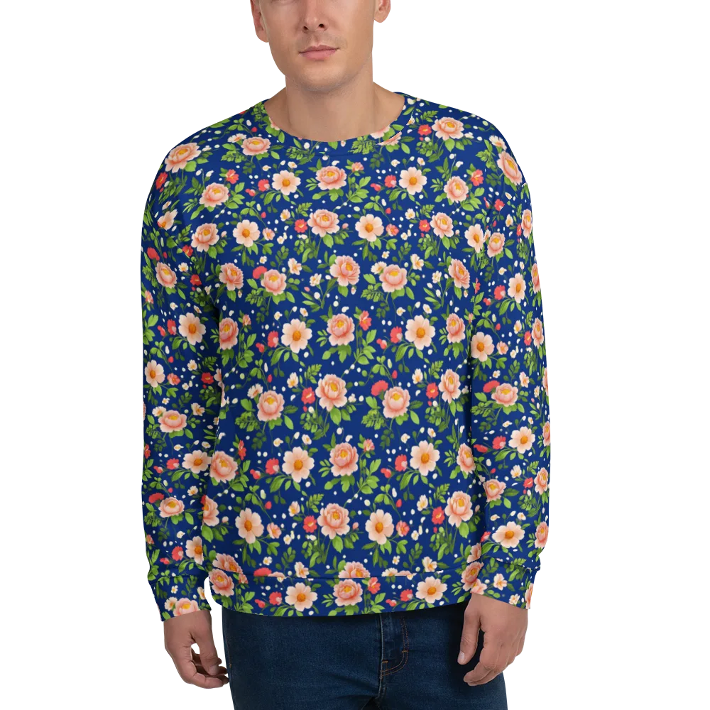 Midnight Peony on Sweatshirt — Front
