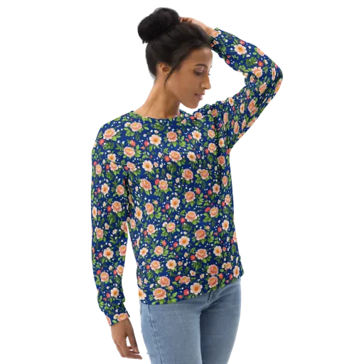 Midnight Peony on a Sweatshirt
