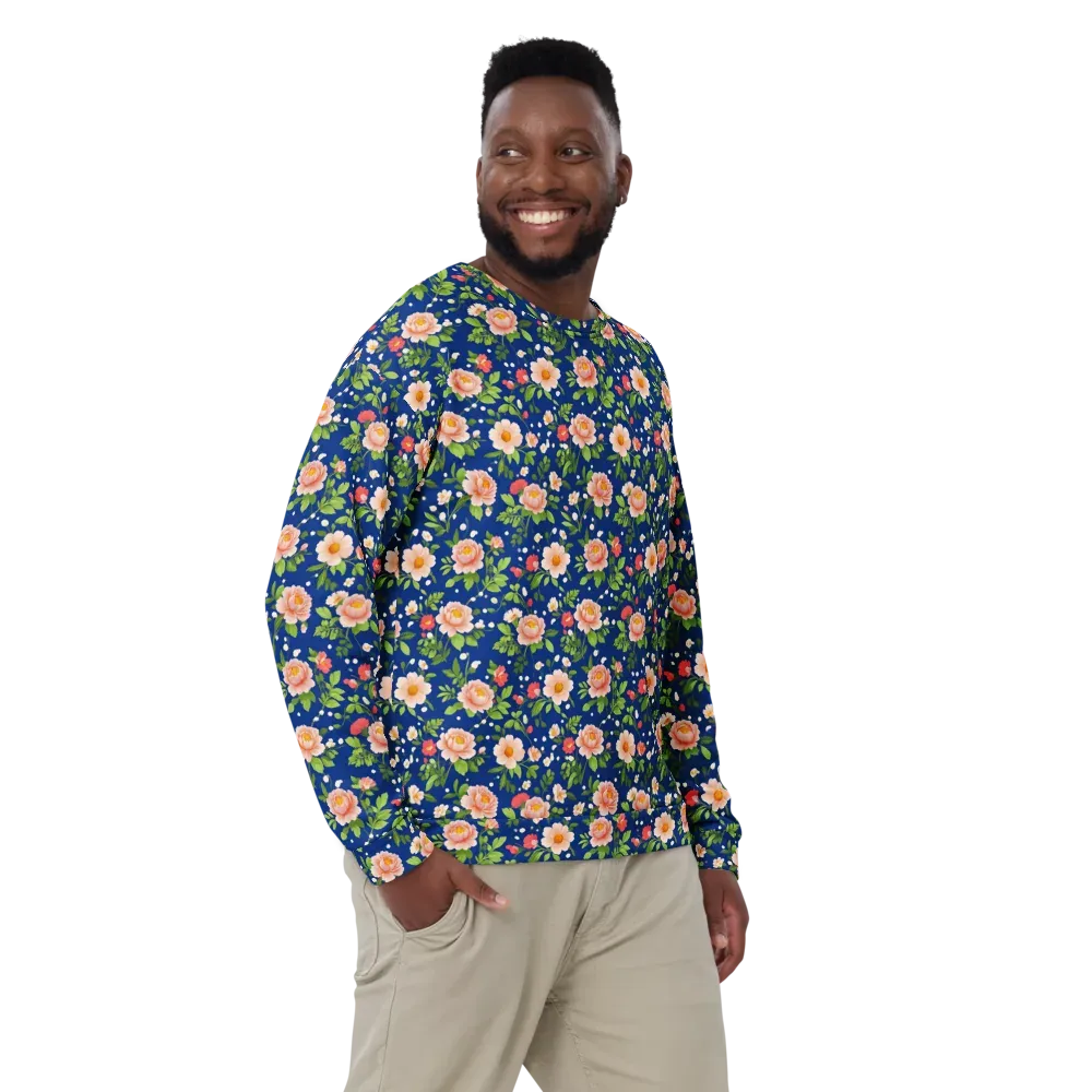 Midnight Peony on Sweatshirt — Front
