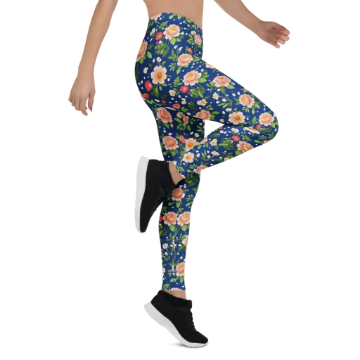 Midnight Peony on a Leggings