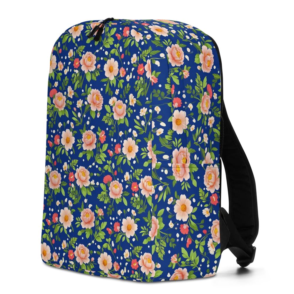 Midnight Peony on Minimalist Backpack — Left