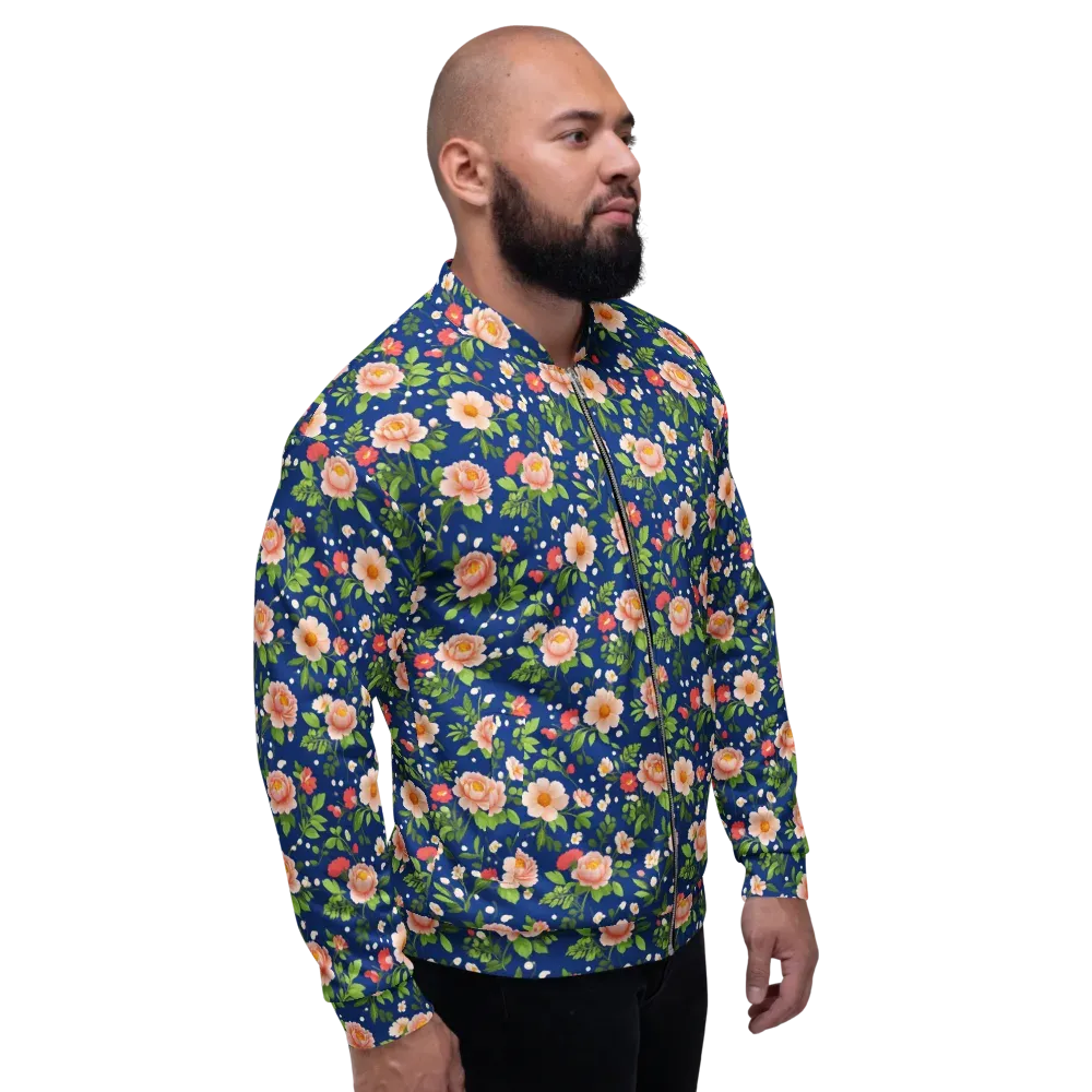 Midnight Peony on Bomber Jacket — Right