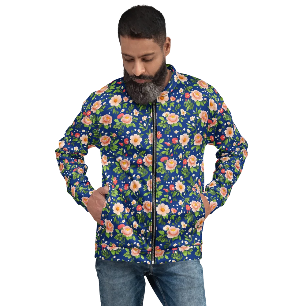 Midnight Peony on Bomber Jacket — Front