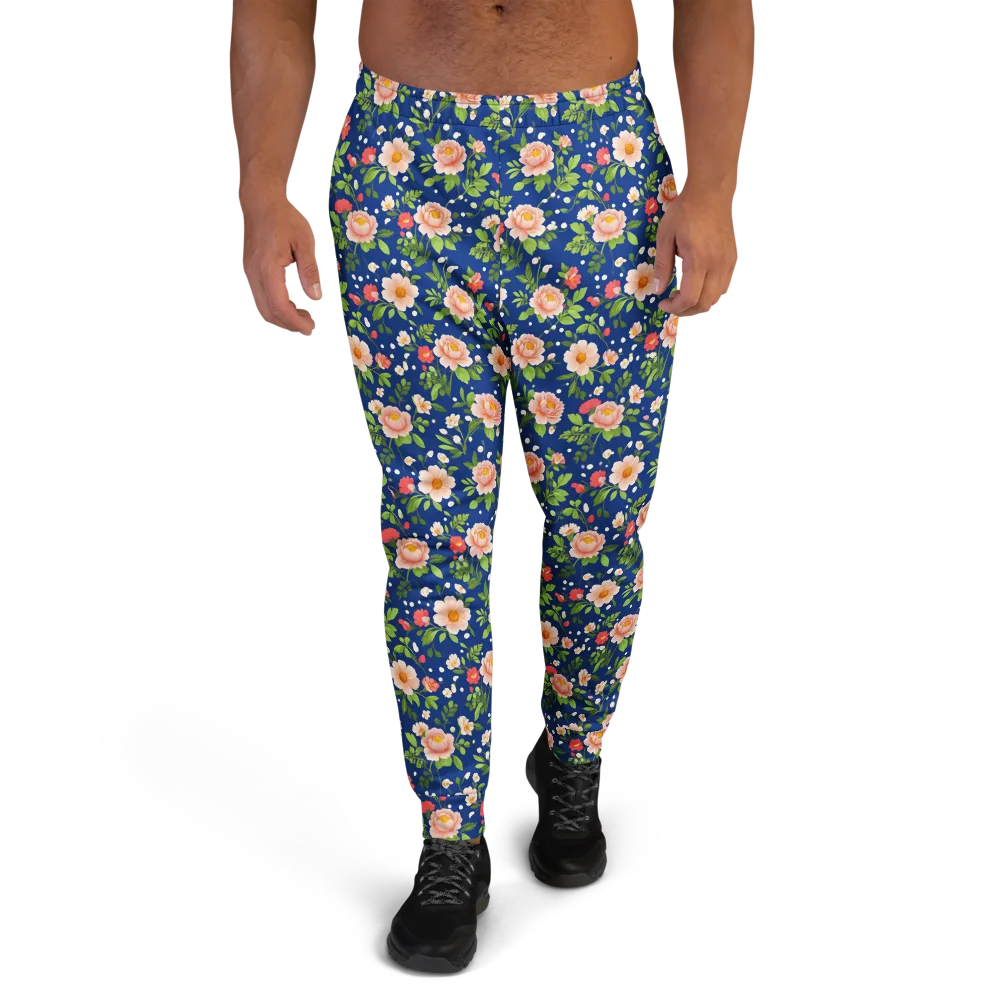 Midnight Peony on Men's Joggers — Front