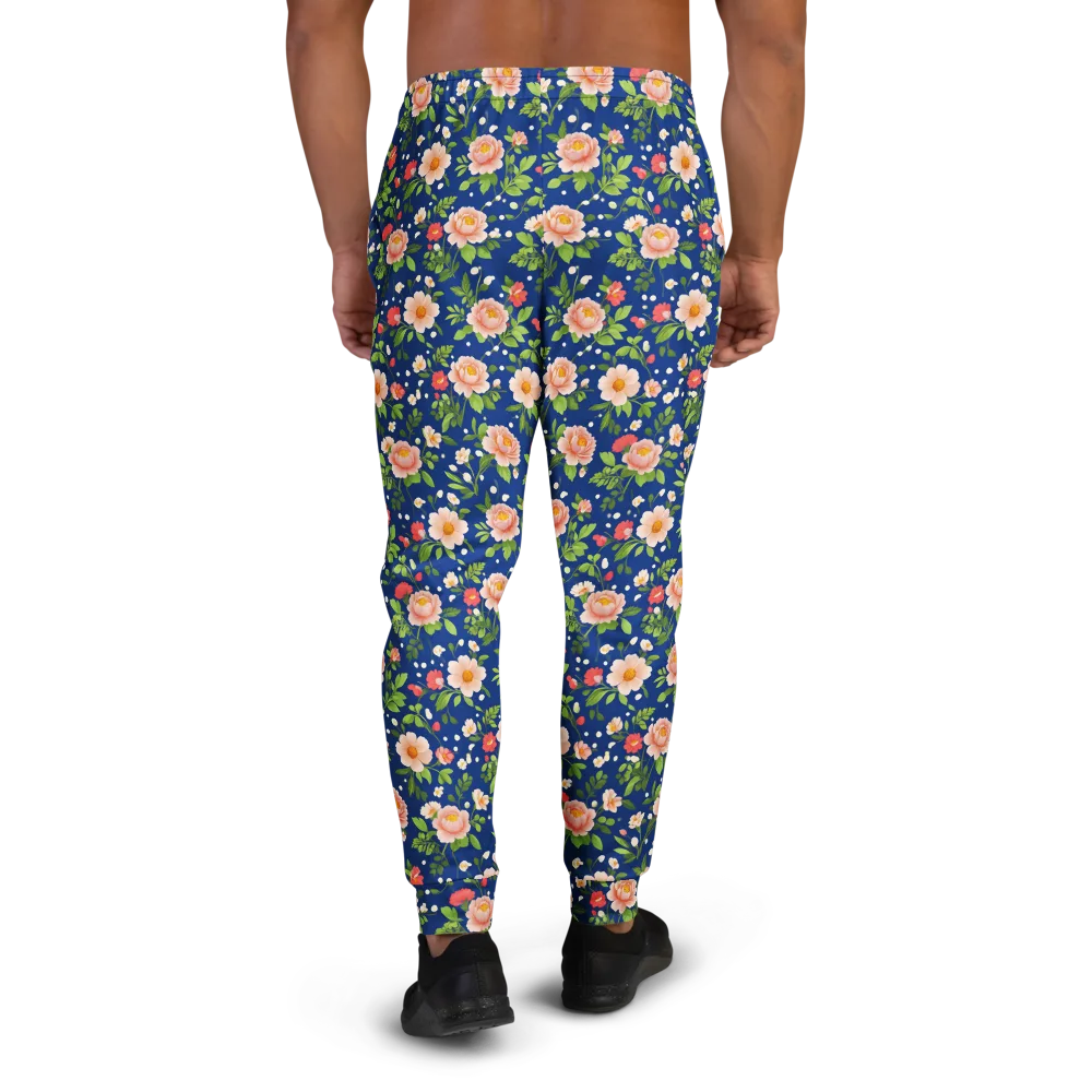 Midnight Peony on Men's Joggers — Back
