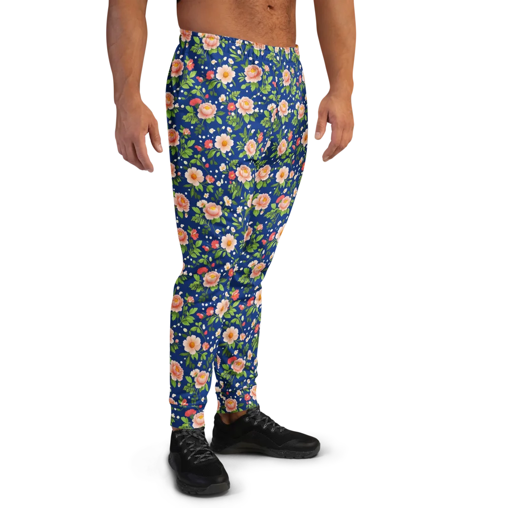 Midnight Peony on Men's Joggers — Right