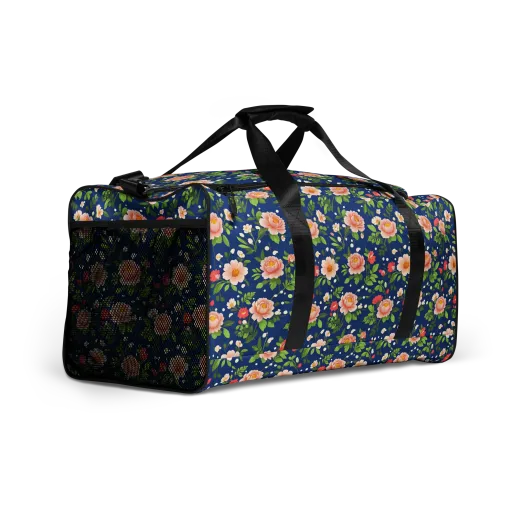 Midnight Peony on a Duffle Bag