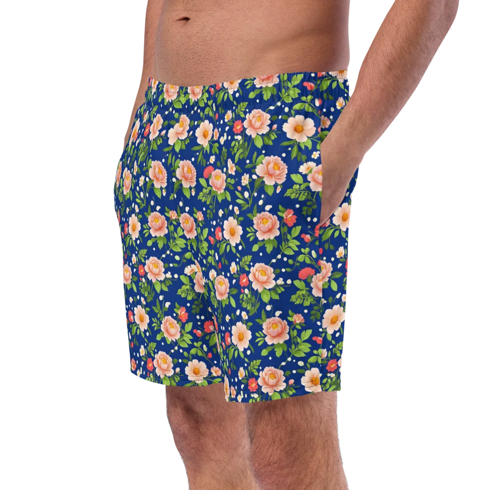 Midnight Peony on Swim Trunks — Left Front