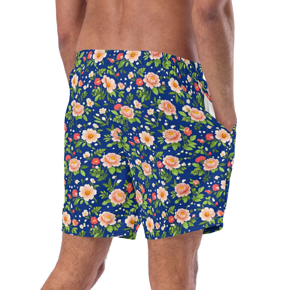 Midnight Peony on Swim Trunks — Right Back