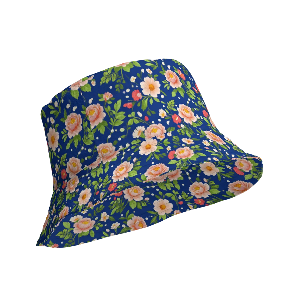 Midnight Peony on Reversible Bucket Hat — Product details Outside