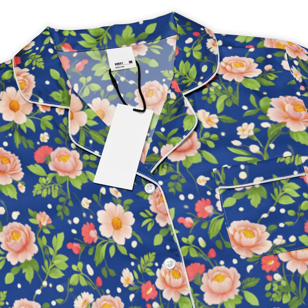 Midnight Peony on Women's Short Sleeve Pajama Top — Product details