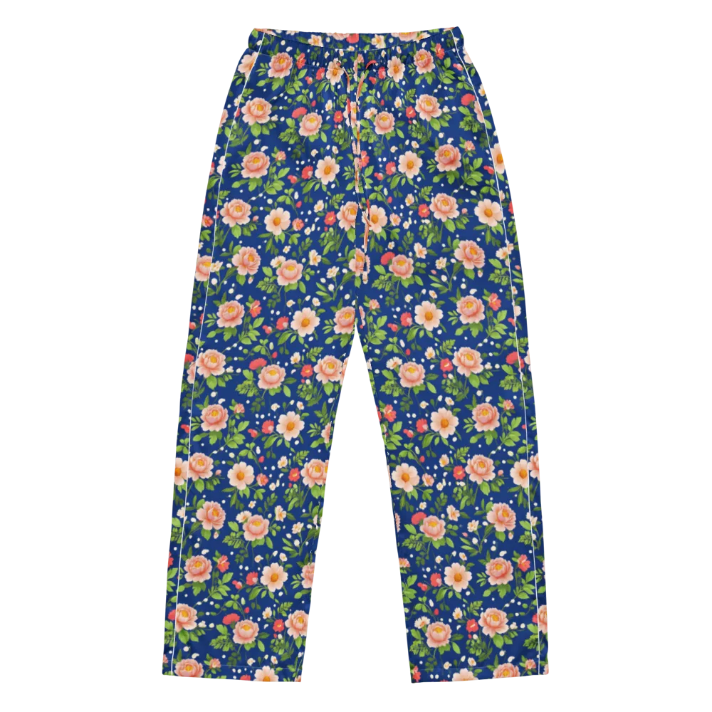 Midnight Peony on Women's Pajama Pants — Front