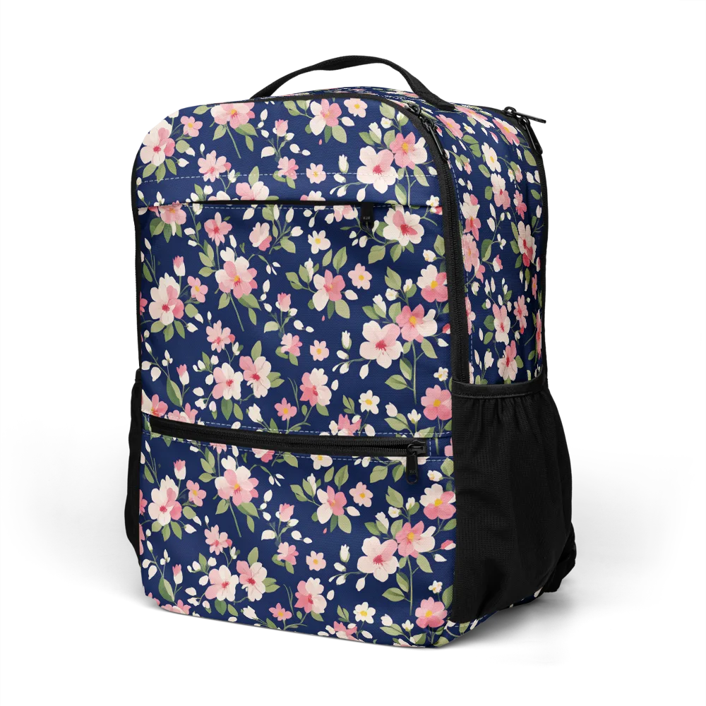 Midnight Blossom on Utility Backpack — Left Front