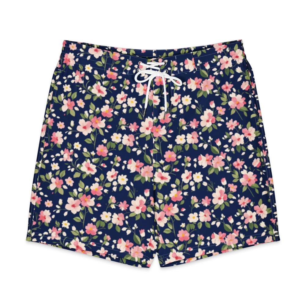 Midnight Blossom on Men's Board Shorts — Front