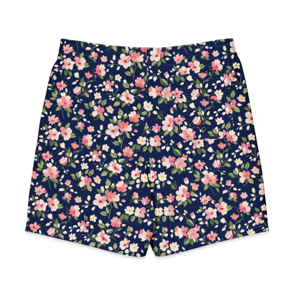 Midnight Blossom on Men's Board Shorts — Back