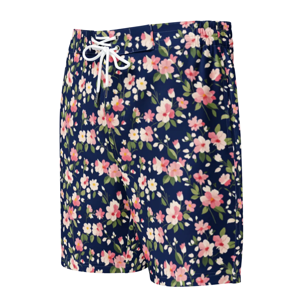 Midnight Blossom on Men's Board Shorts — Front