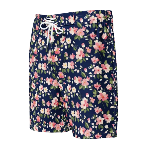 Midnight Blossom on a Men's Board Shorts