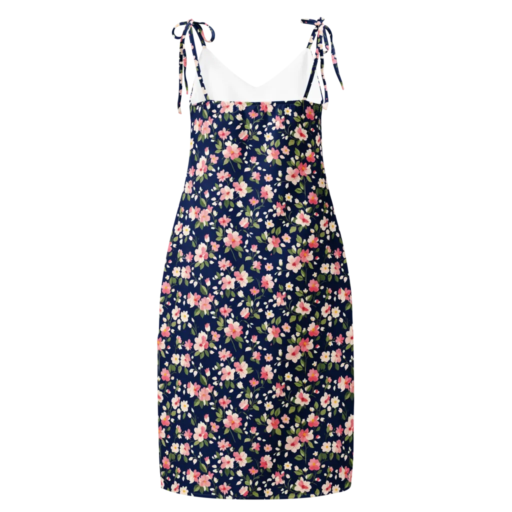 Midnight Blossom on Slip Dress — Back