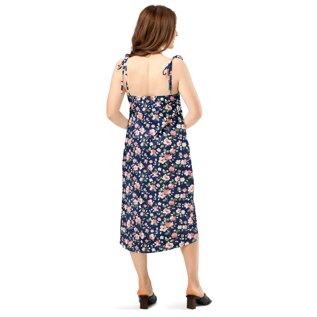 Midnight Blossom on Slip Dress — Back