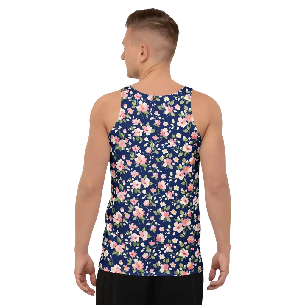 Midnight Blossom on Men's Tank Top — Back