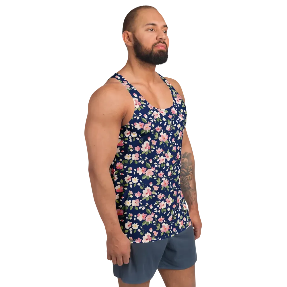 Midnight Blossom on Men's Tank Top — Right Front