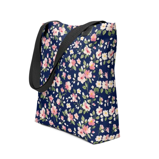 Midnight Blossom on a Tote Bag