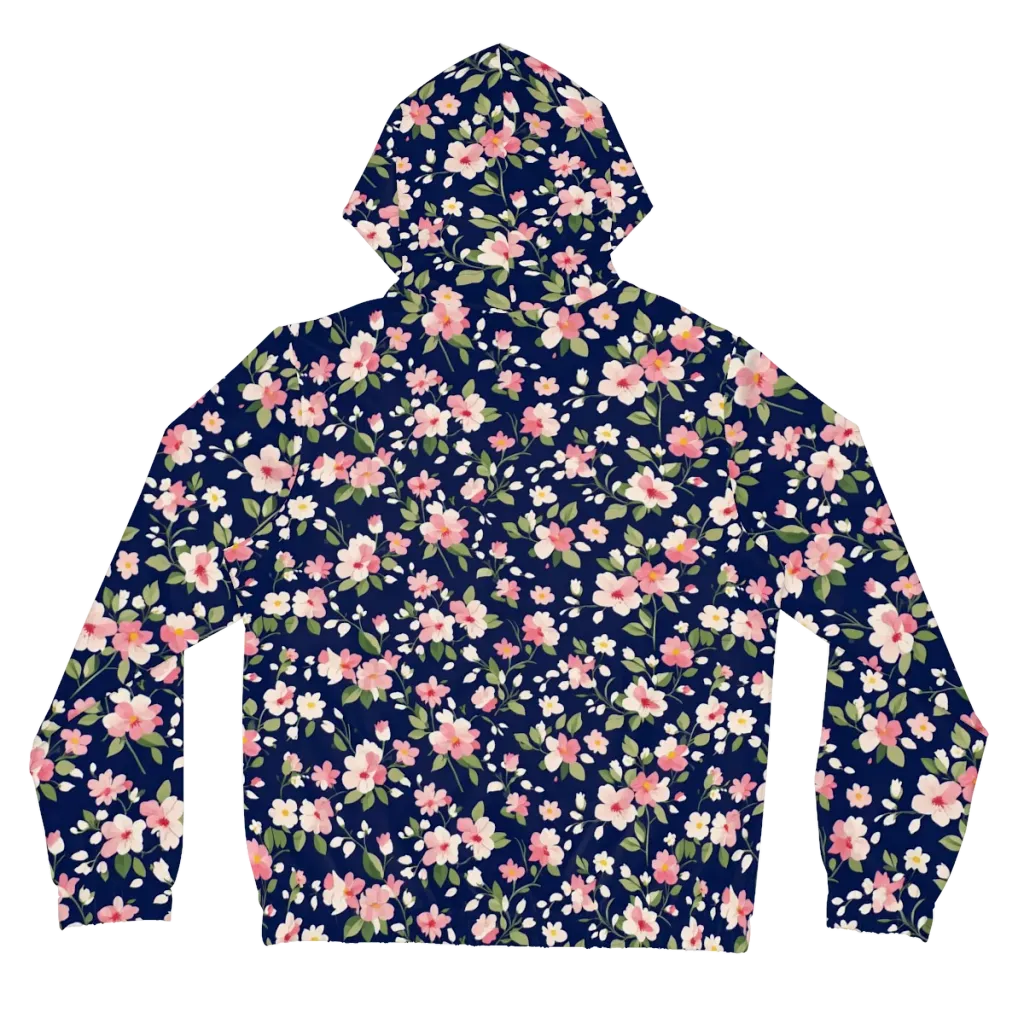 Midnight Blossom on Women's Full-Zip Hoodie — Back
