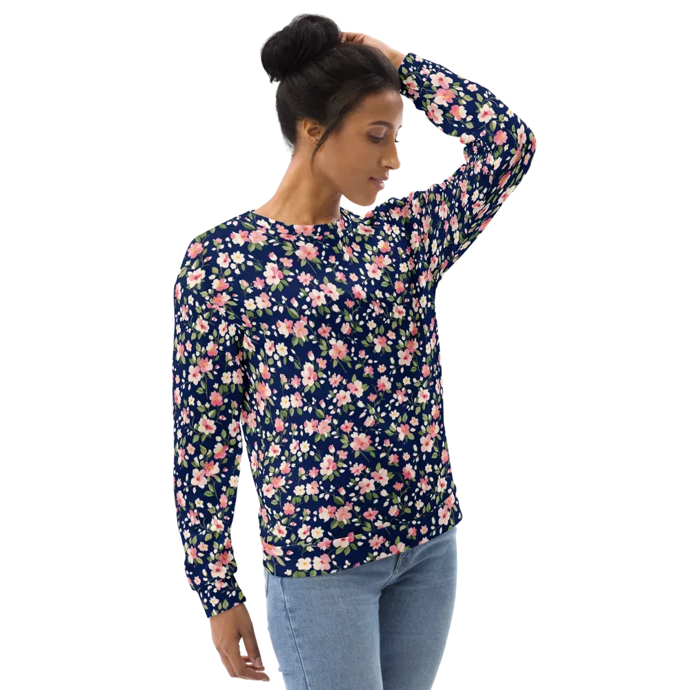 Midnight Blossom on Sweatshirt — Right Front