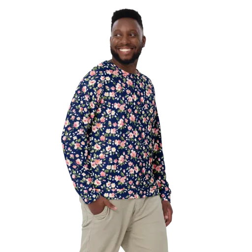 Midnight Blossom on a Sweatshirt