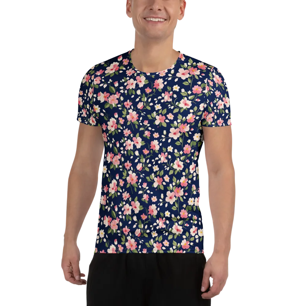 Midnight Blossom on Men's Athletic T-Shirt — Front