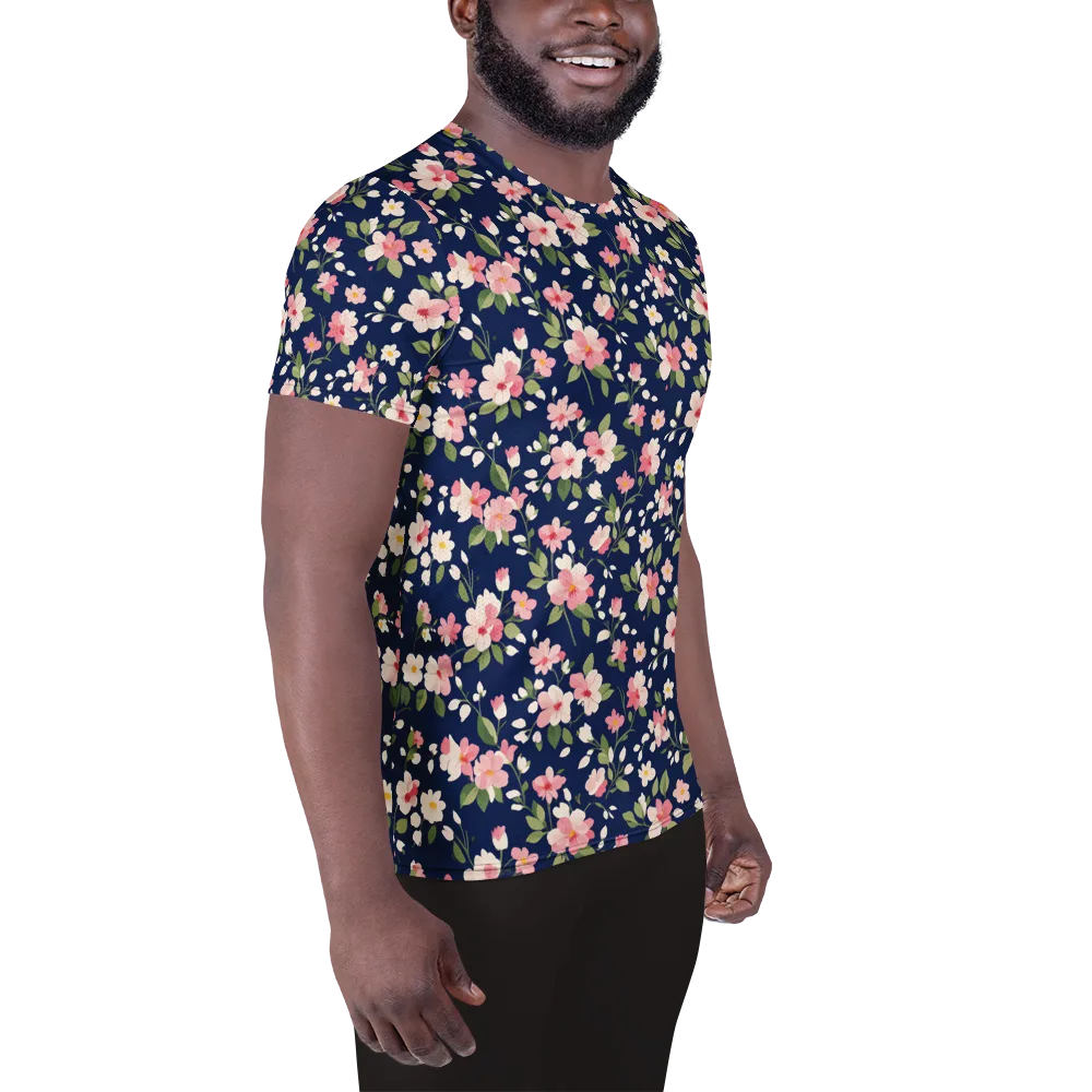 Midnight Blossom on Men's Athletic T-Shirt — Right