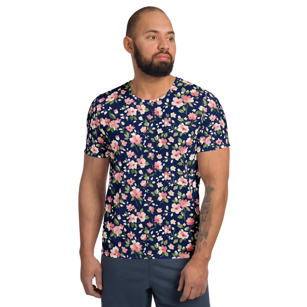 Midnight Blossom on Men's Athletic T-Shirt — Front