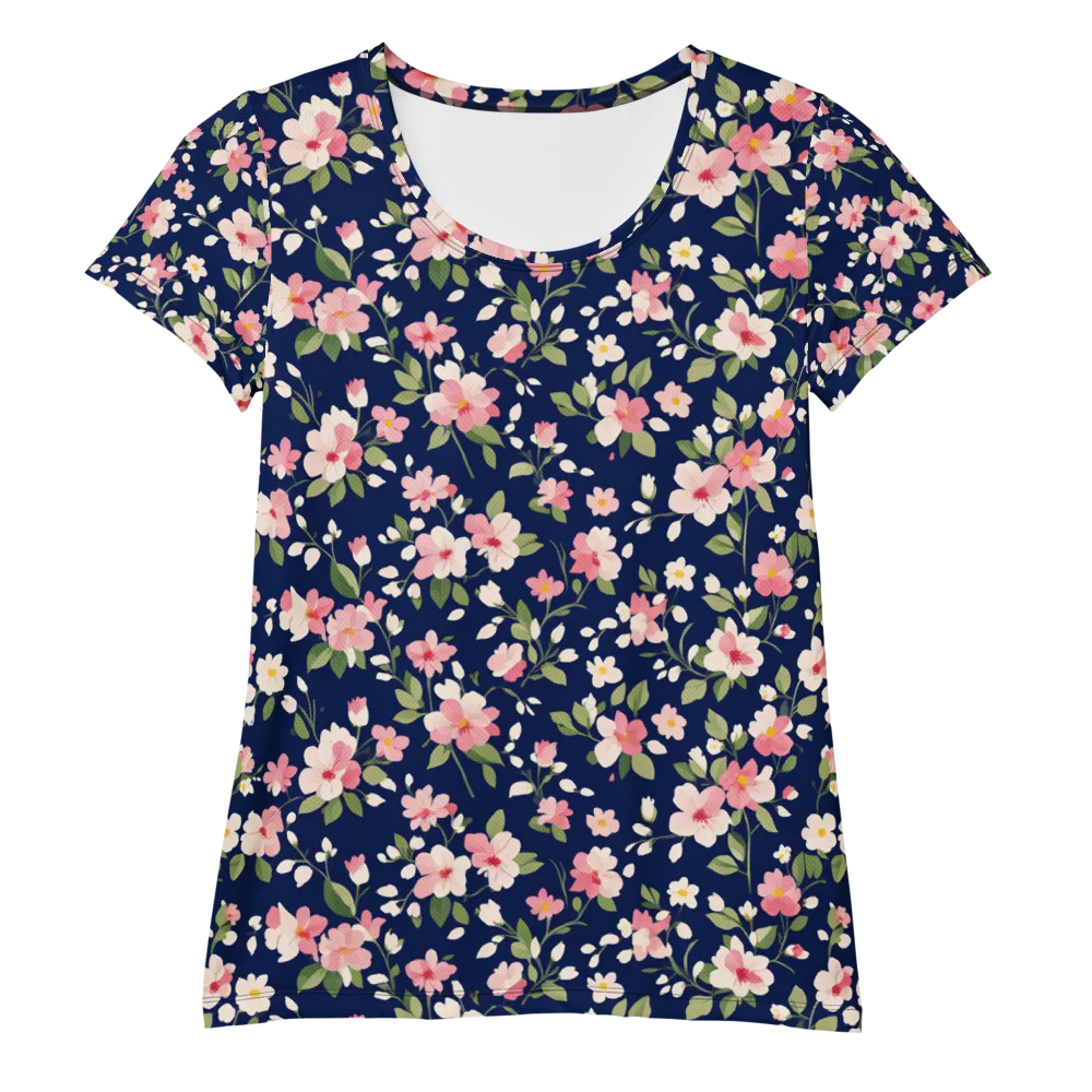 Midnight Blossom on Women's Athletic T-Shirt — Front