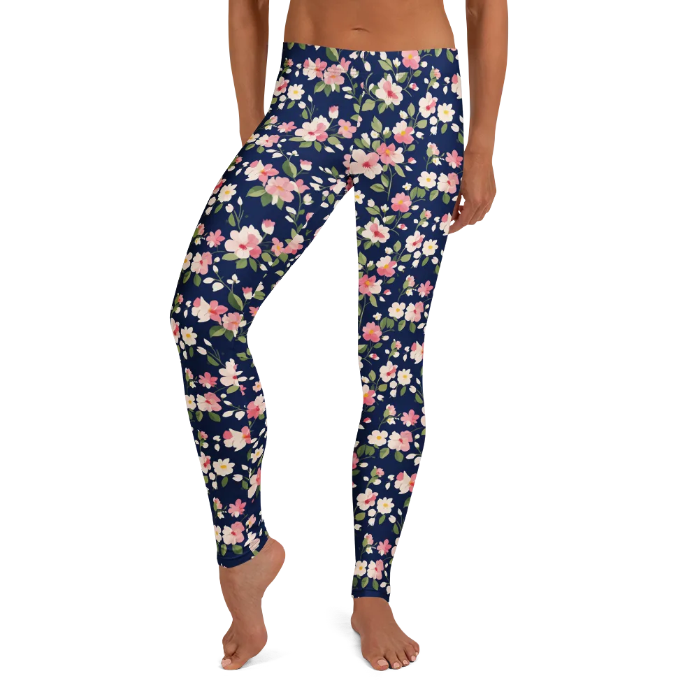 Midnight Blossom on Leggings — Front