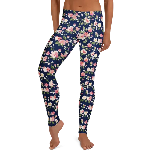 Midnight Blossom on a Leggings