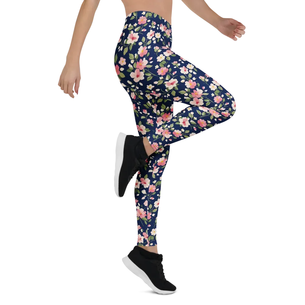 Midnight Blossom on Leggings — Right