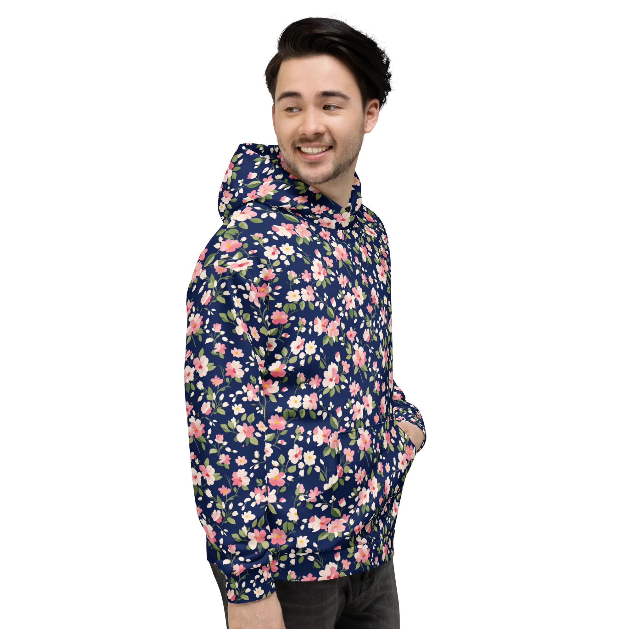 Midnight Blossom on Hoodie — Right