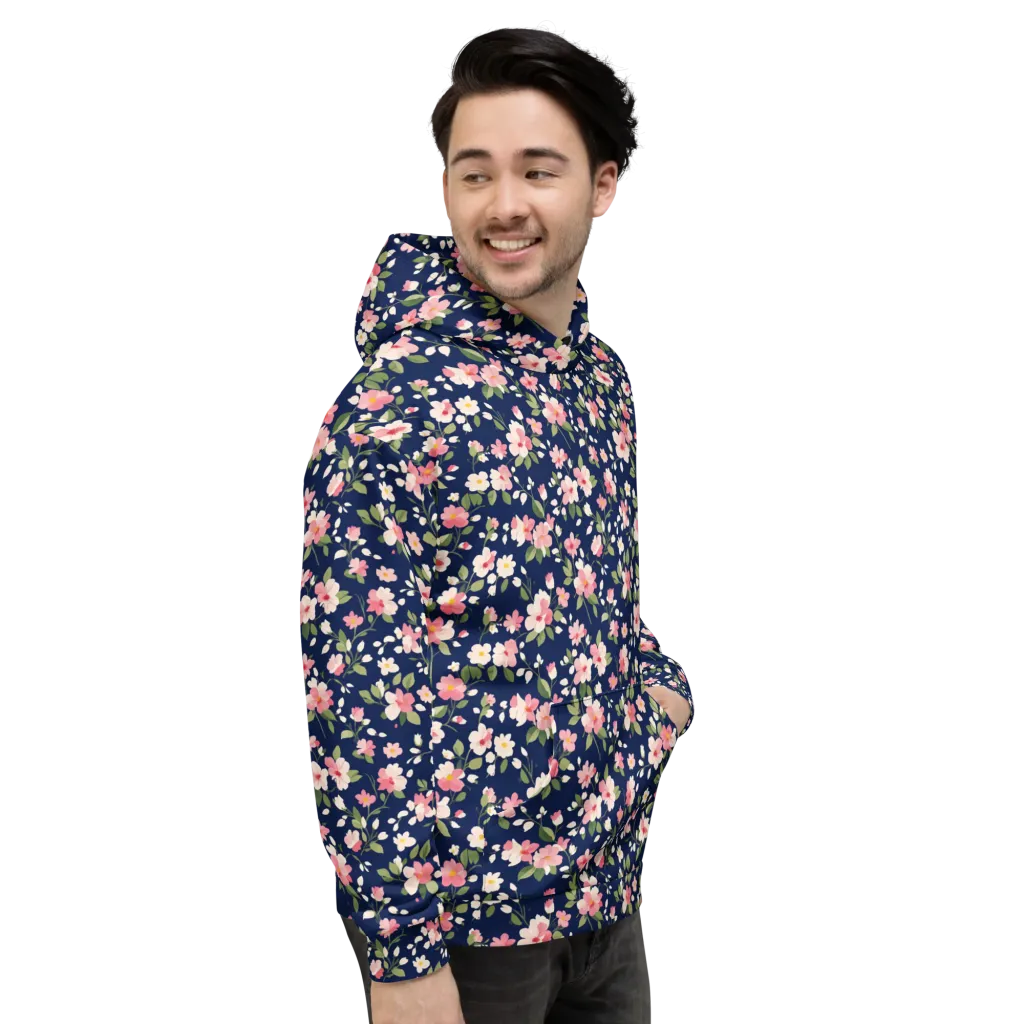 Midnight Blossom on Hoodie — Right