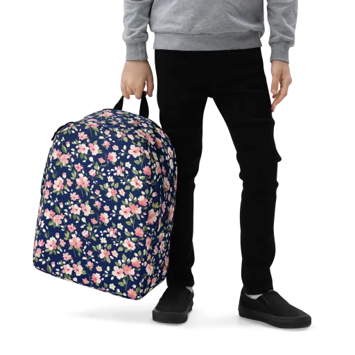 Midnight Blossom on a Minimalist Backpack