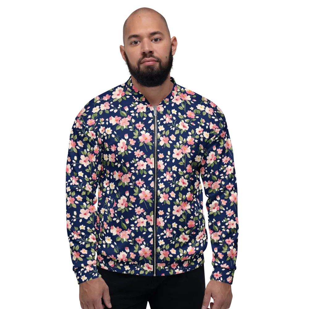 Midnight Blossom on Bomber Jacket — Front
