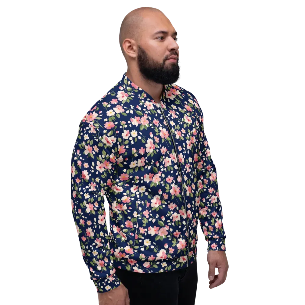 Midnight Blossom on Bomber Jacket — Right