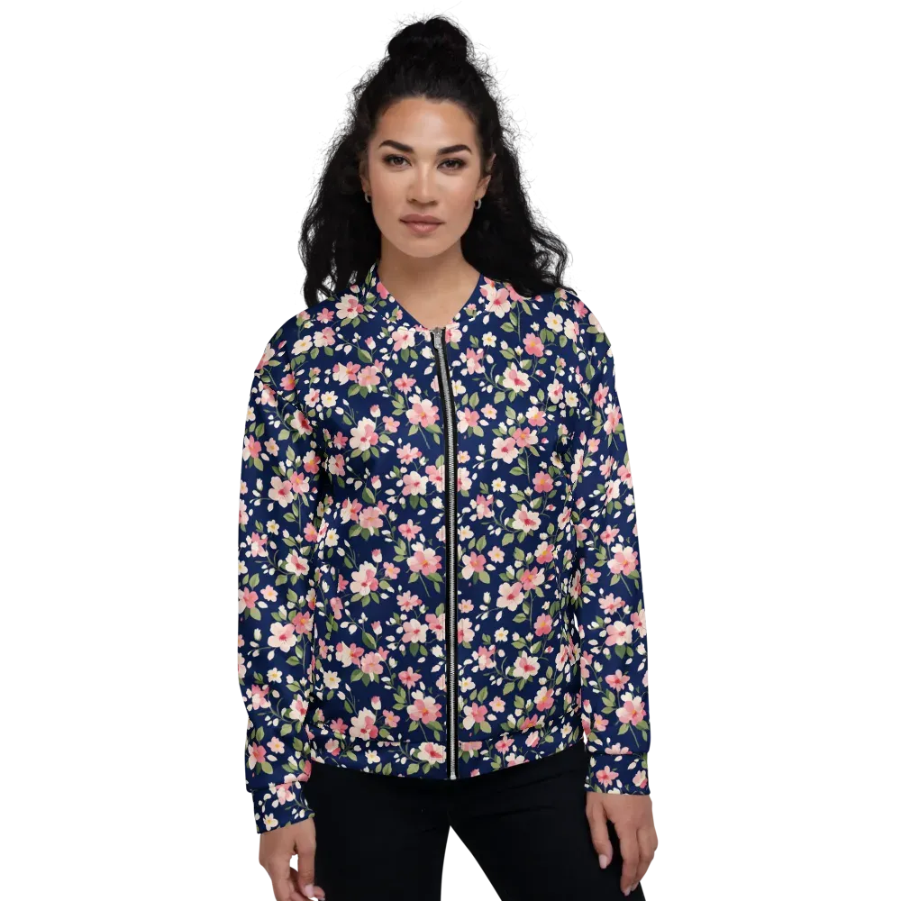 Midnight Blossom on Bomber Jacket — Front