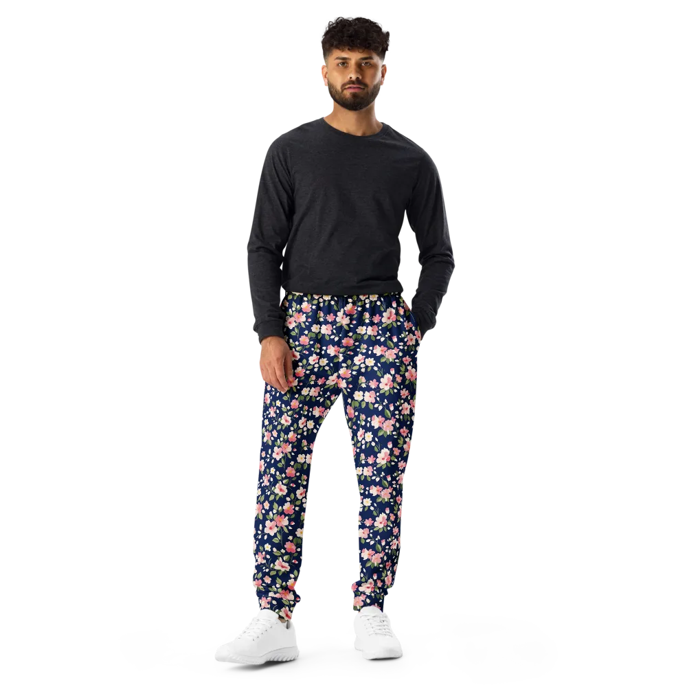 Midnight Blossom on Men's Joggers — Front