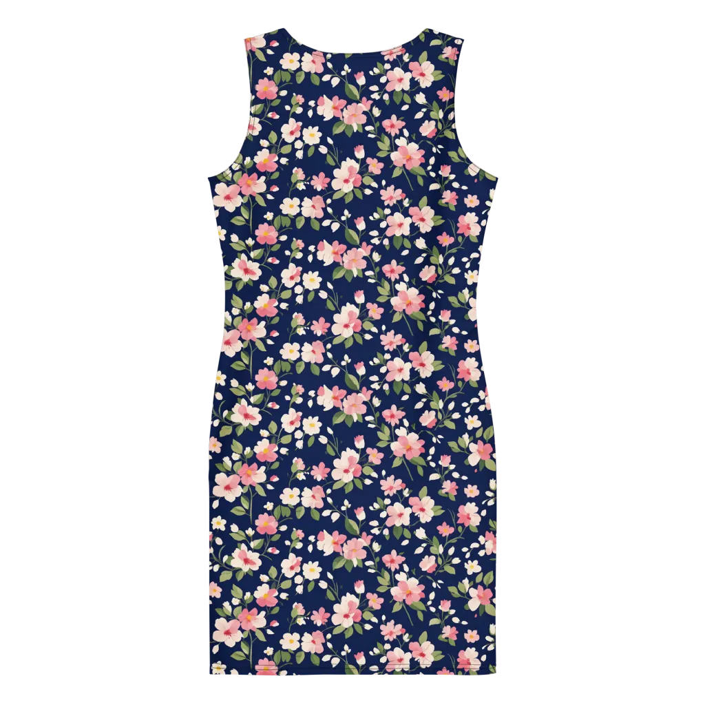 Midnight Blossom on Bodycon Dress — Back