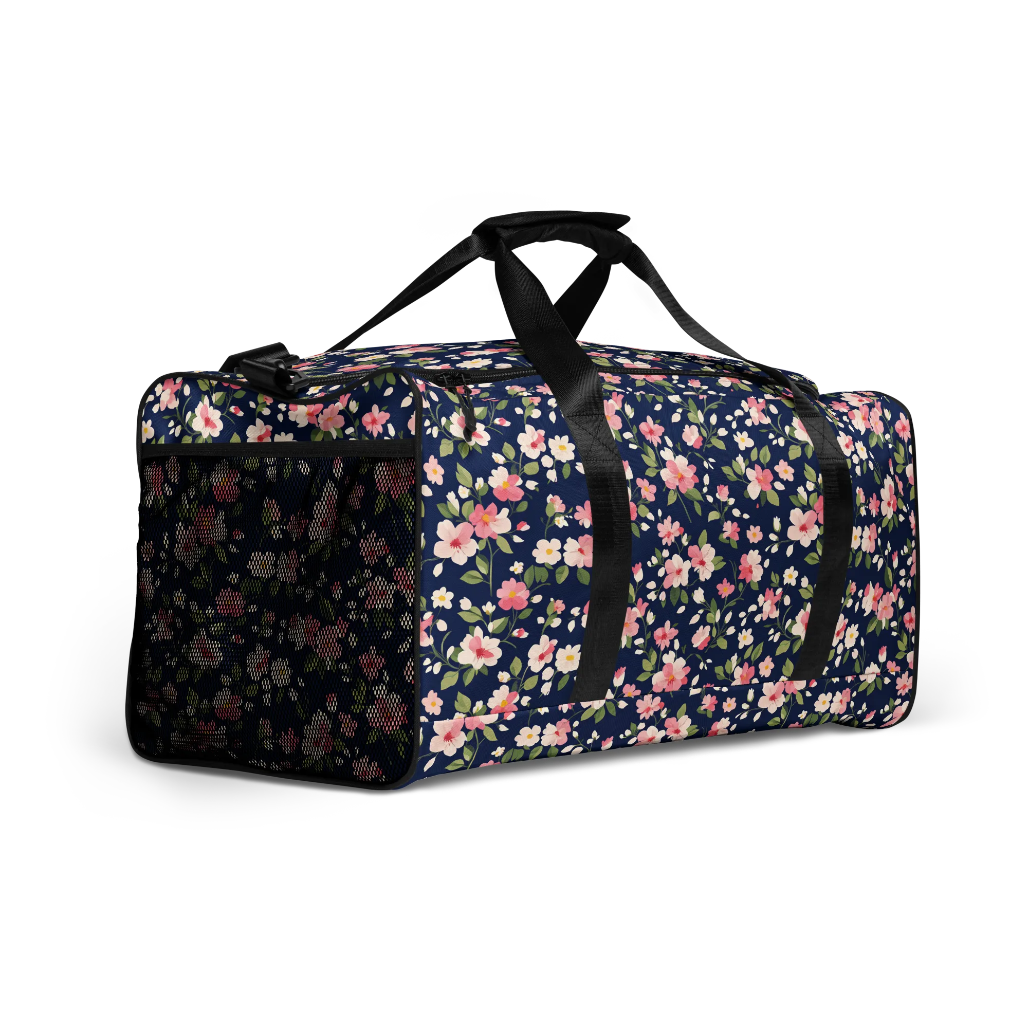 Midnight Blossom on Duffle Bag — Right Front
