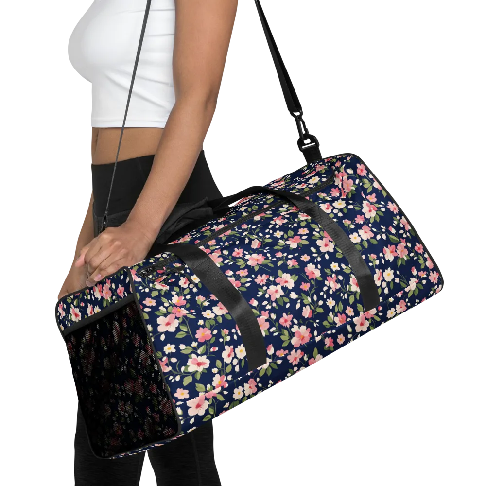 Midnight Blossom on Duffle Bag — Front