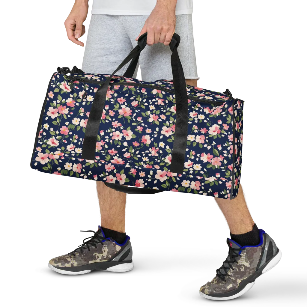 Midnight Blossom on Duffle Bag — Front