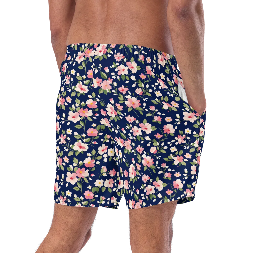 Midnight Blossom on Swim Trunks — Right Back