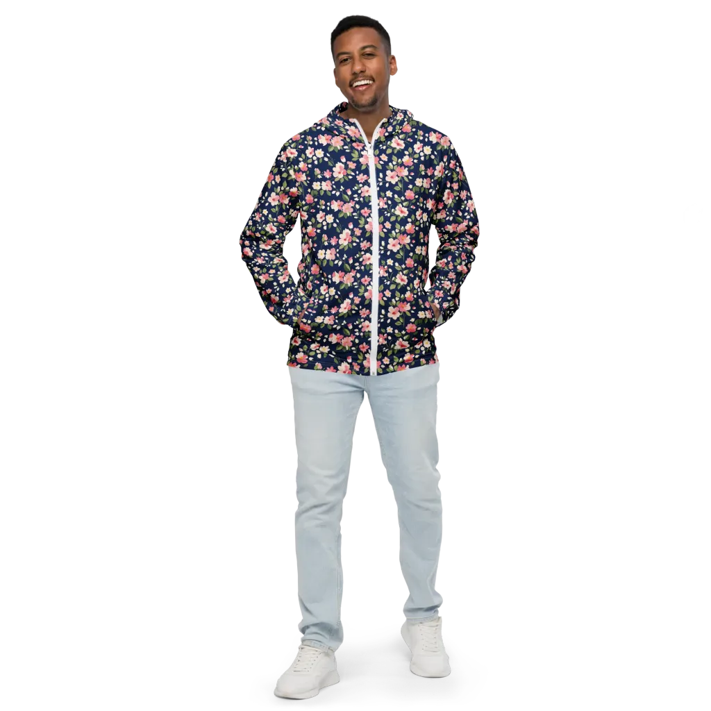 Midnight Blossom on Men's Windbreaker — Front
